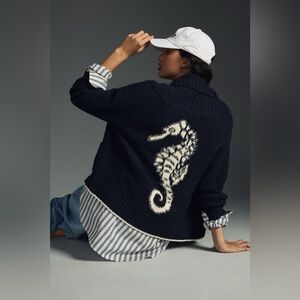 NWOT Anthropologie Maeve Seahorse Cardigan Sweater